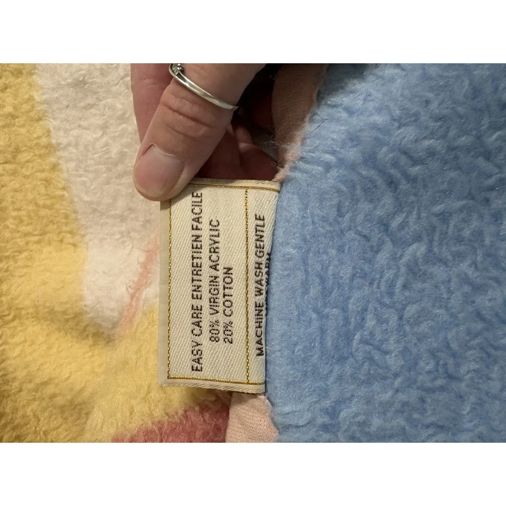Vintage Biederlack Blanket Throw Southwestern Geometric Pastel Reversible USA